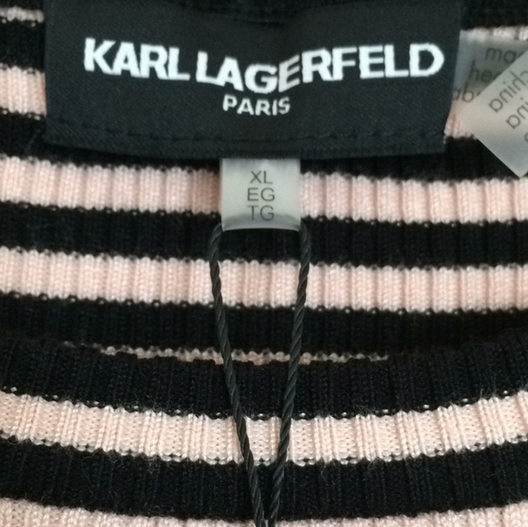 Karl Lagerfeld Striped Sweater Top  NWT  XL - Picture 2 of 5
